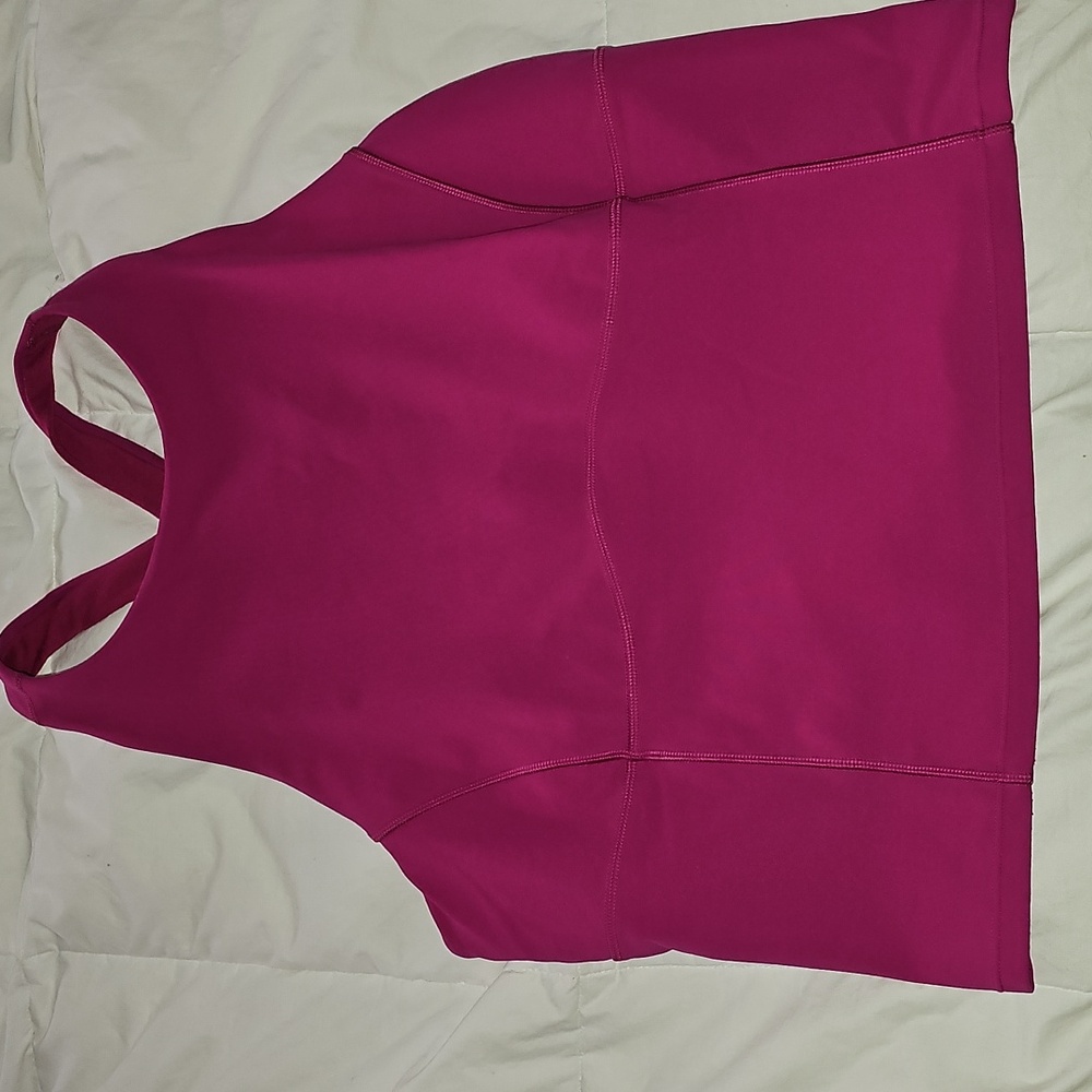 Lululemon Womens Tank Top With Bra Shelf! Believe Is Rippened Raspberry! - Picture 2 of 6